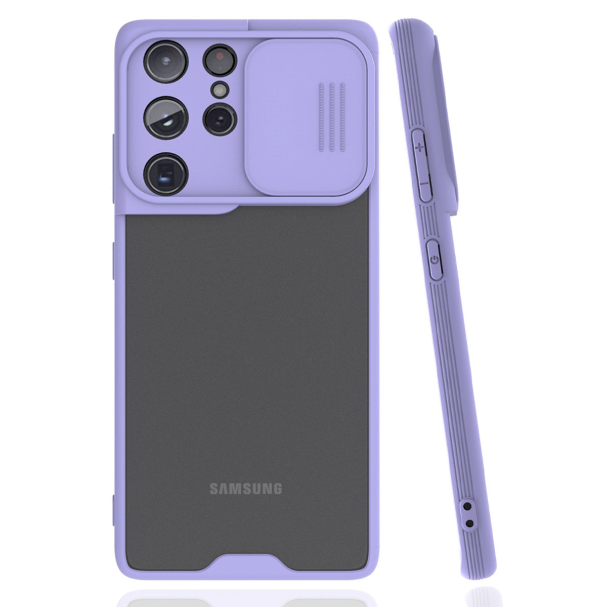 Newface Samsung Galaxy S21 Ultra Kılıf Platin Kamera Koruma Silikon - Lila — görsel 3