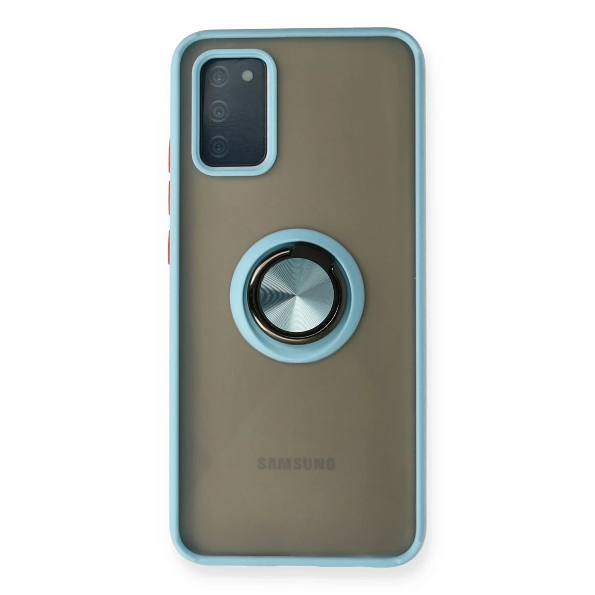 Newface Samsung Galaxy A02S Kılıf Montreal Yüzüklü Silikon Kapak - Buz Mavi — görsel 4