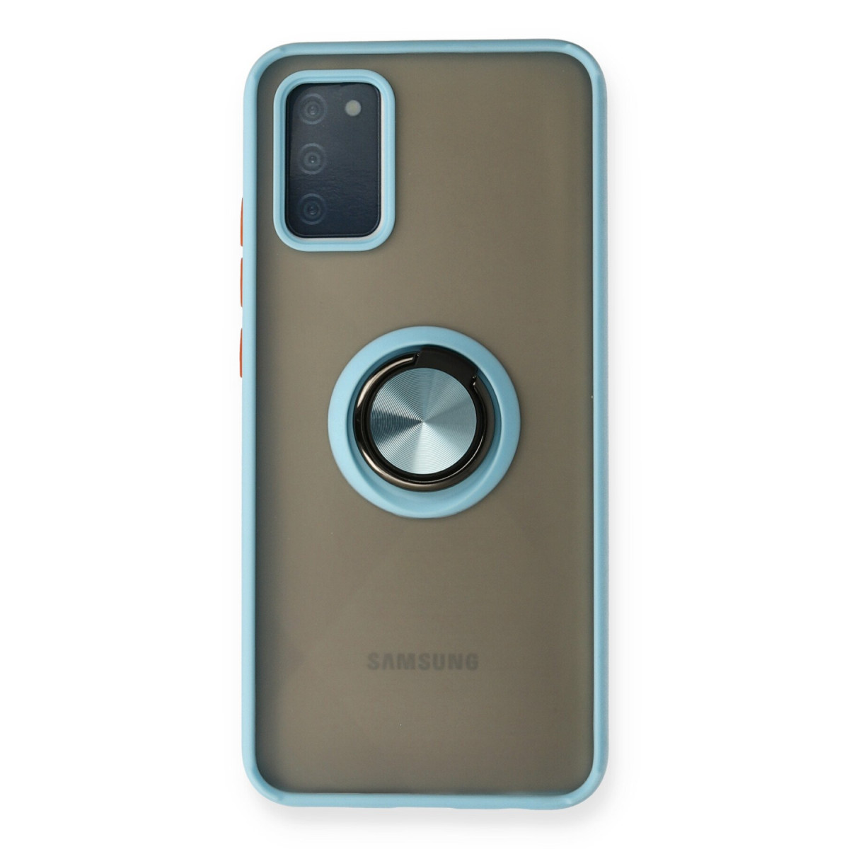 Newface Samsung Galaxy A02S Kılıf Montreal Yüzüklü Silikon Kapak - Buz Mavi — görsel 7