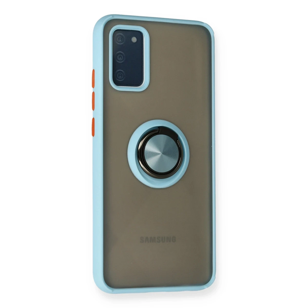 Newface Samsung Galaxy A02S Kılıf Montreal Yüzüklü Silikon Kapak - Buz Mavi — görsel 5