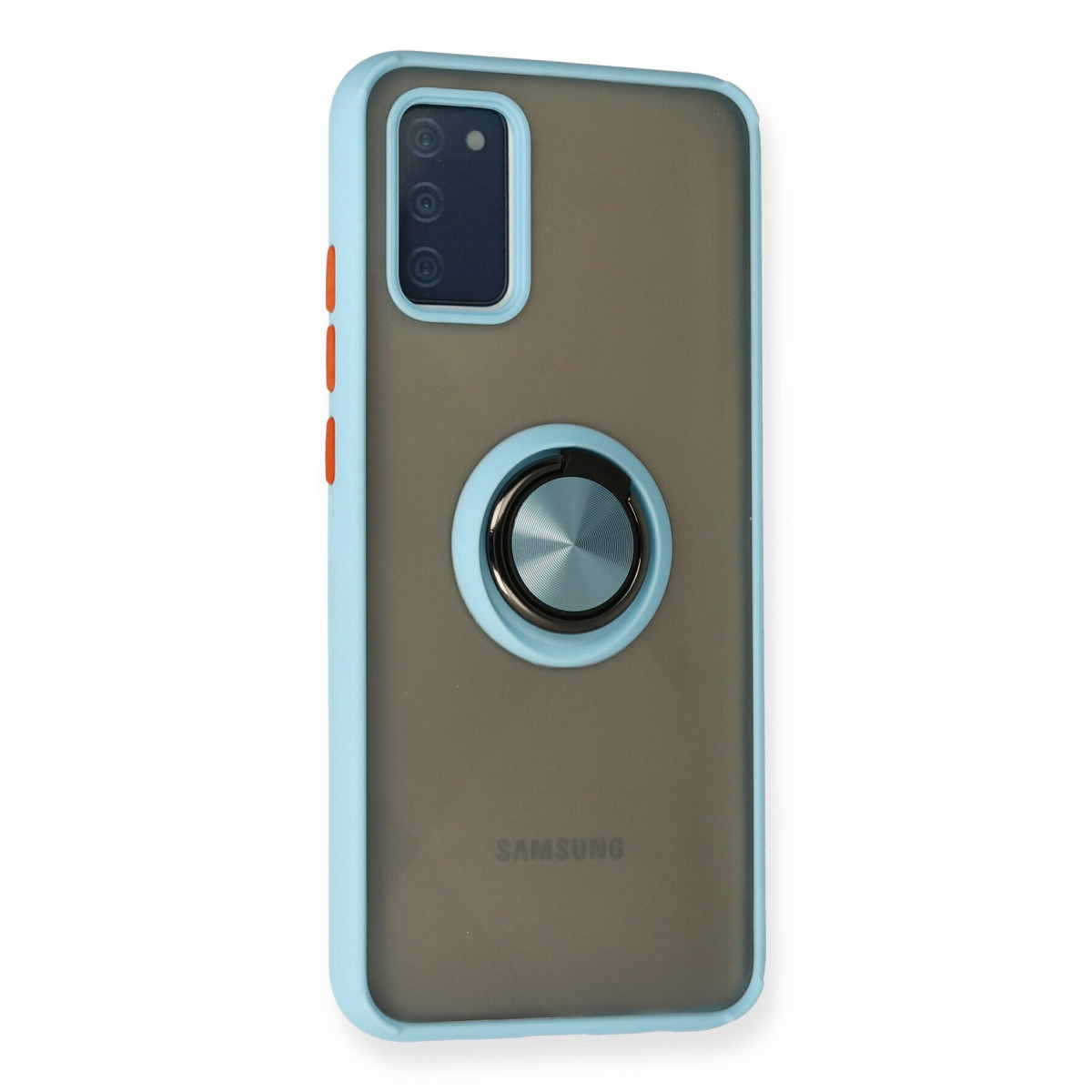 Newface Samsung Galaxy A02S Kılıf Montreal Yüzüklü Silikon Kapak - Buz Mavi — görsel 8