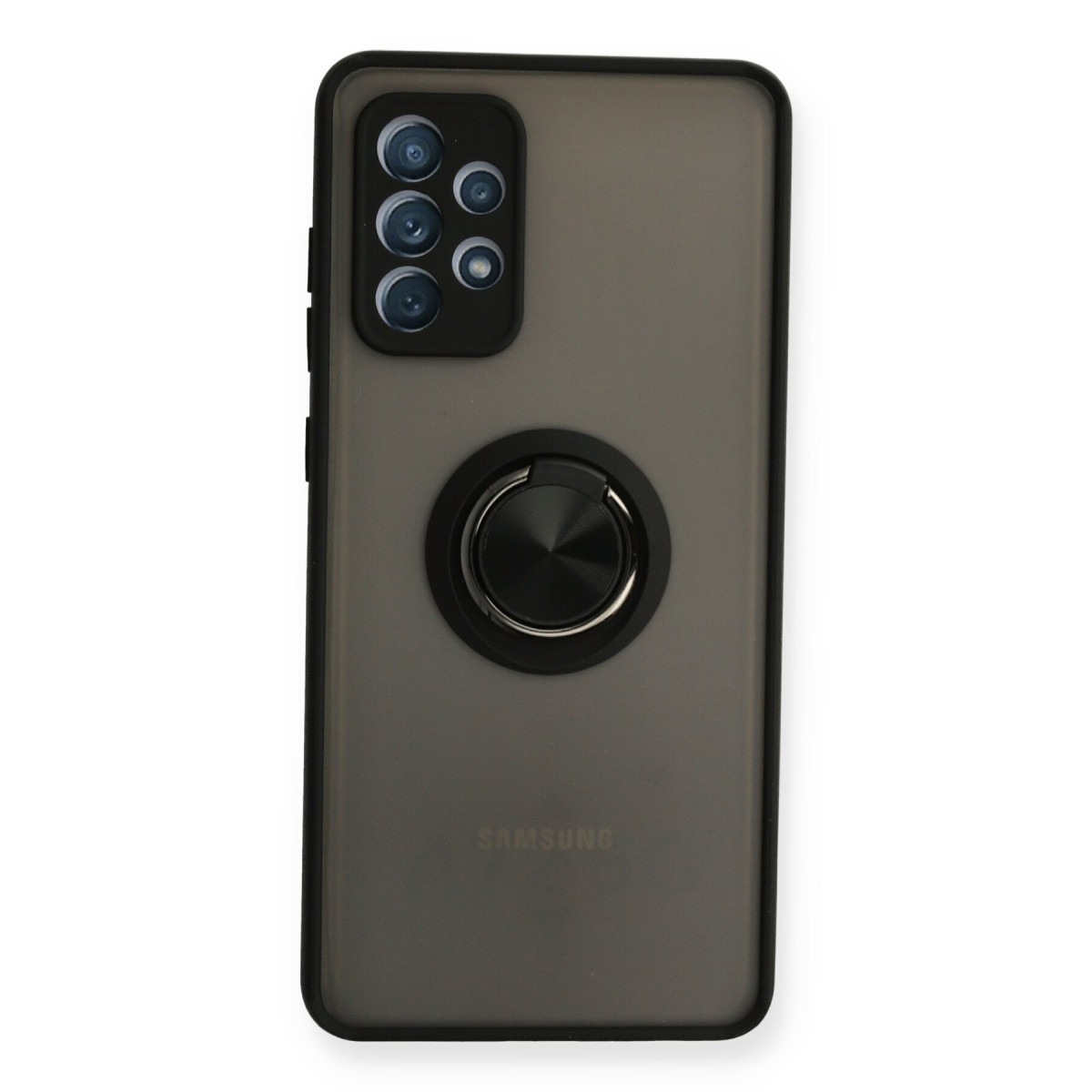 Newface Samsung Galaxy A52 Kılıf Montreal Yüzüklü Silikon Kapak - Siyah — görsel 7
