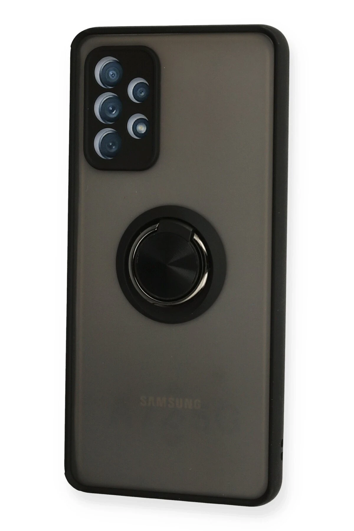 Newface Samsung Galaxy A52 Kılıf Montreal Yüzüklü Silikon Kapak - Siyah — görsel 2