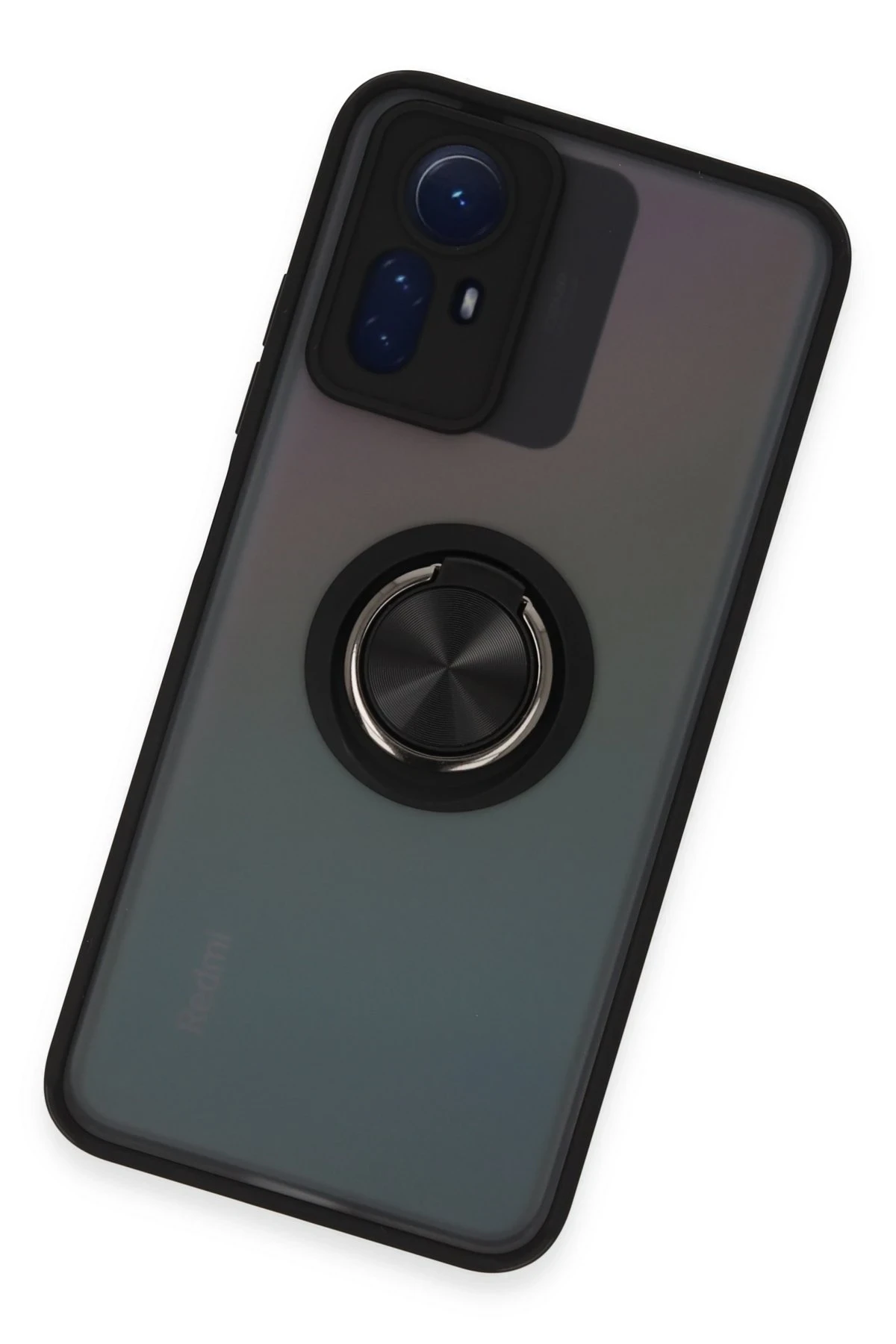 Newface Xiaomi Redmi Note 12S Kılıf Montreal Yüzüklü Silikon Kapak - Siyah — görsel 3