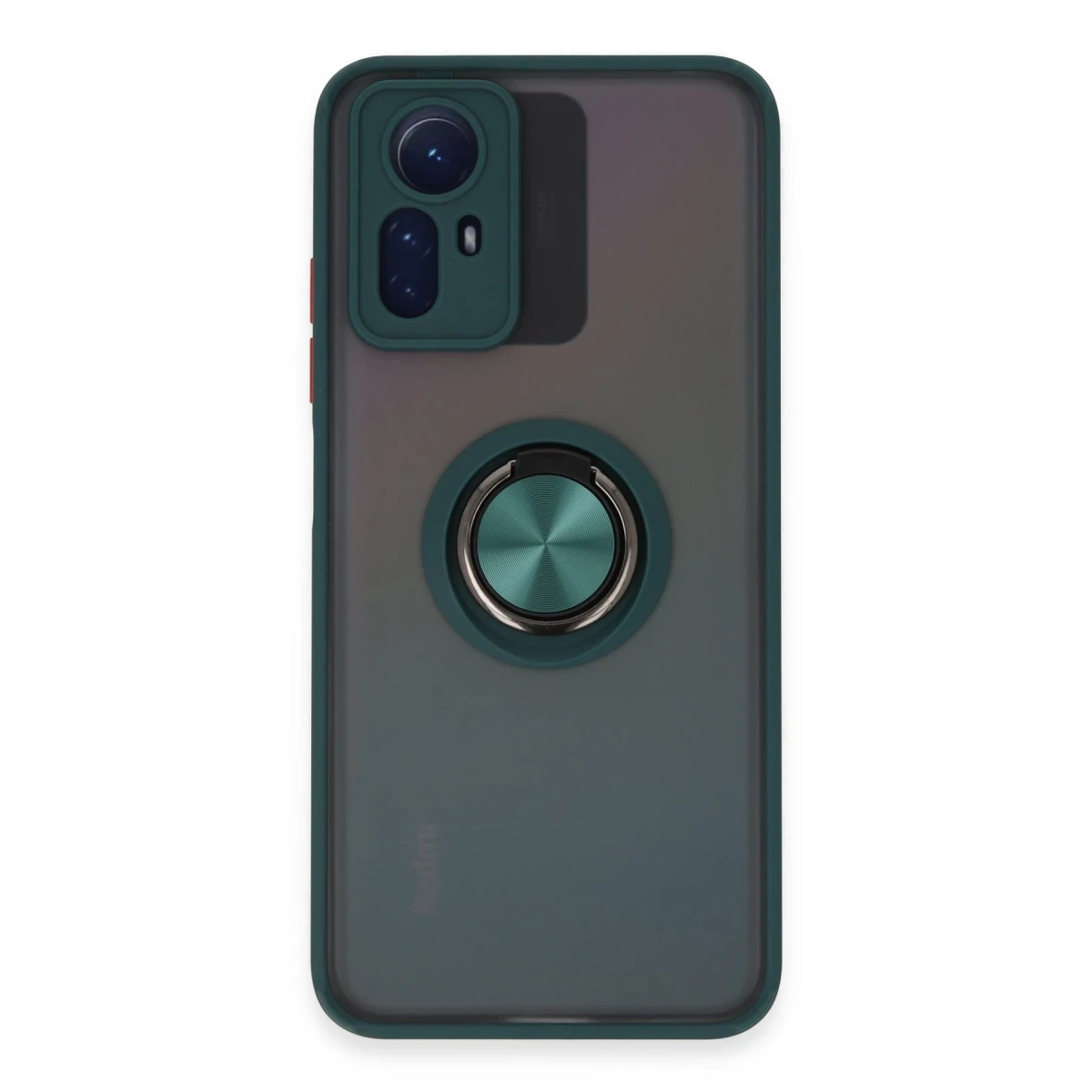 Newface Xiaomi Redmi Note 12S Kılıf Montreal Yüzüklü Silikon Kapak - Yeşil
