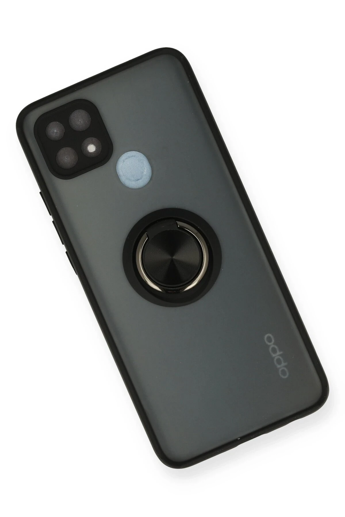 Newface Oppo A15 Kılıf Montreal Yüzüklü Silikon Kapak - Siyah