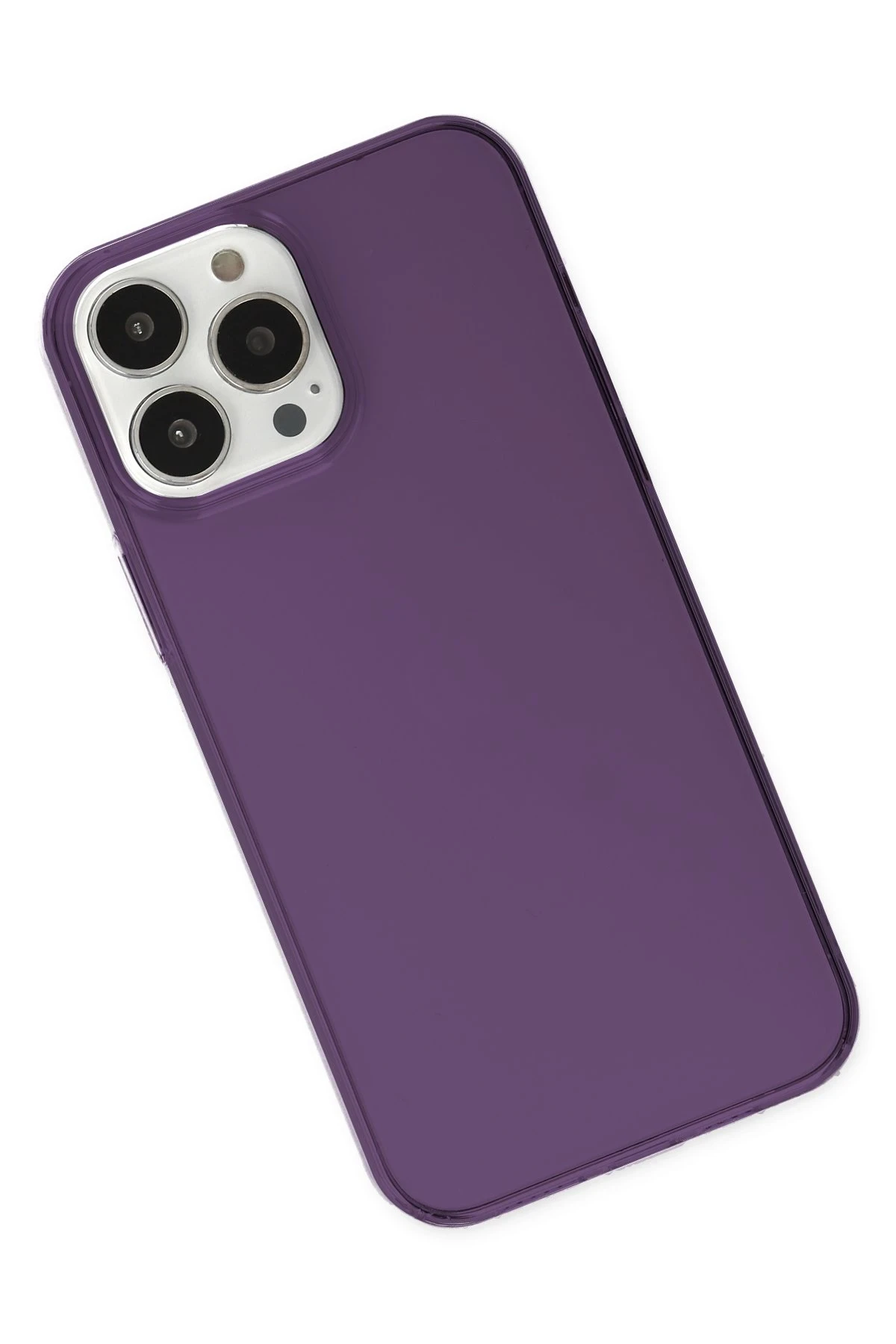 Newface iPhone 14 Pro Kılıf Pc Sert Şeffaf Kapak - Mor