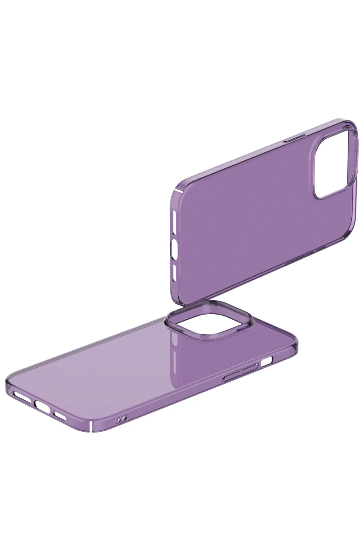 Newface iPhone 14 Pro Kılıf Pc Sert Şeffaf Kapak - Mor