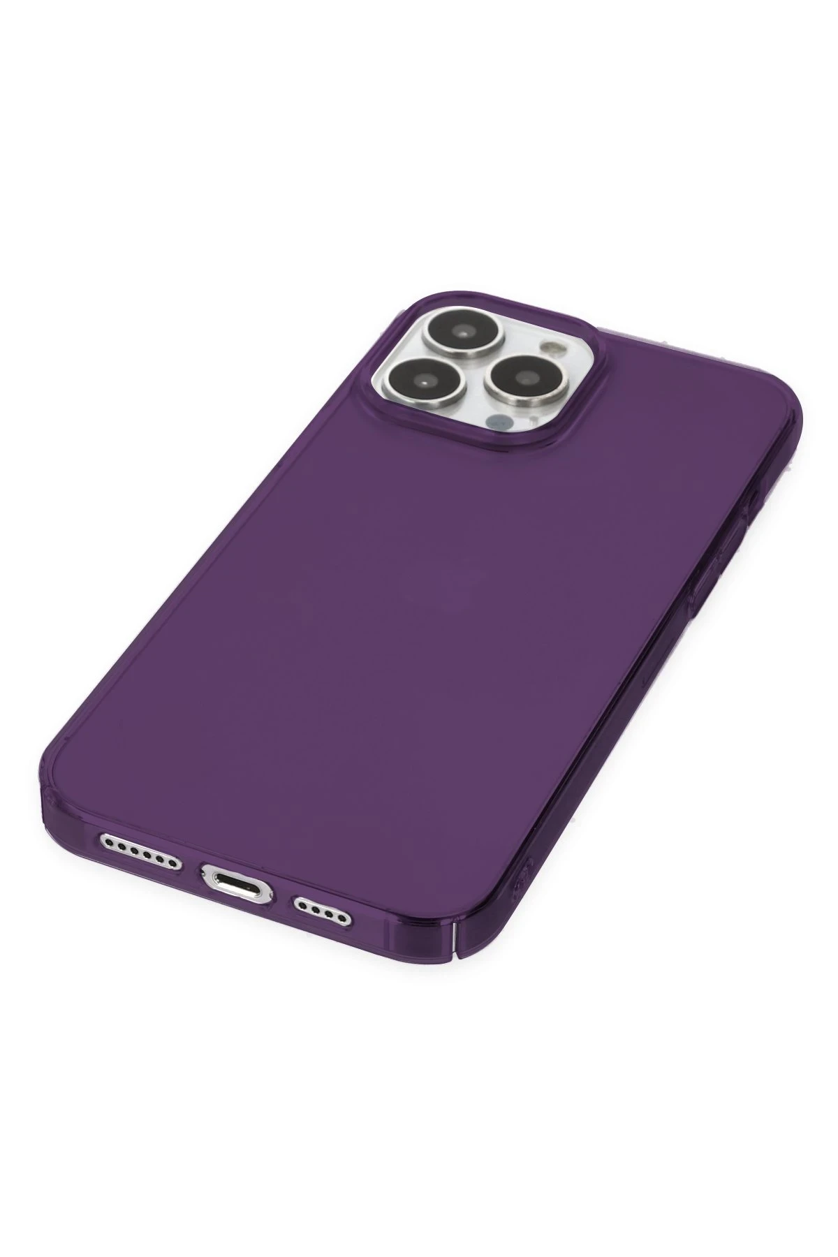 Newface iPhone 14 Pro Max Kılıf Pc Sert Şeffaf Kapak - Mor