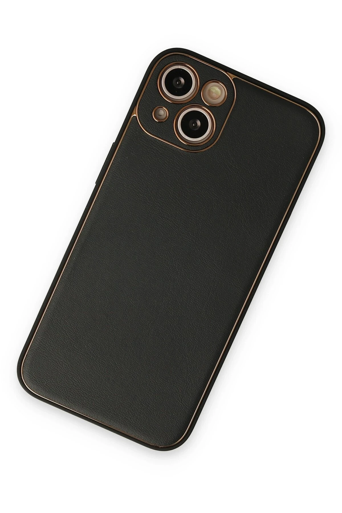 Newface Apple iPhone 14 Kılıf Coco Deri Silikon Kapak - Siyah — görsel 2