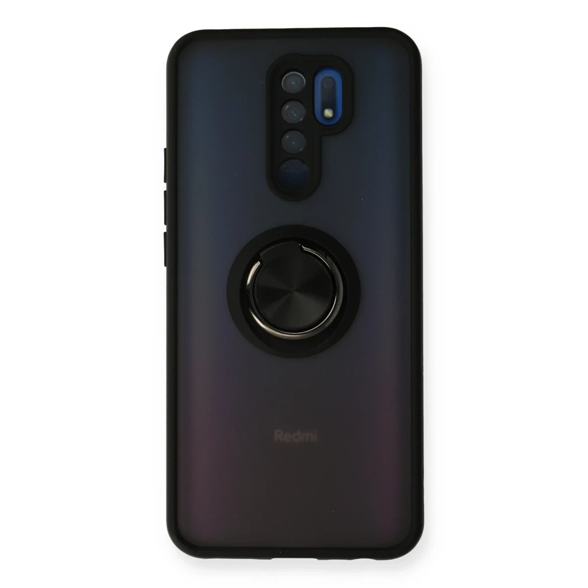 Newface Xiaomi Redmi 9 Kılıf Montreal Yüzüklü Silikon Kapak - Siyah — görsel 4