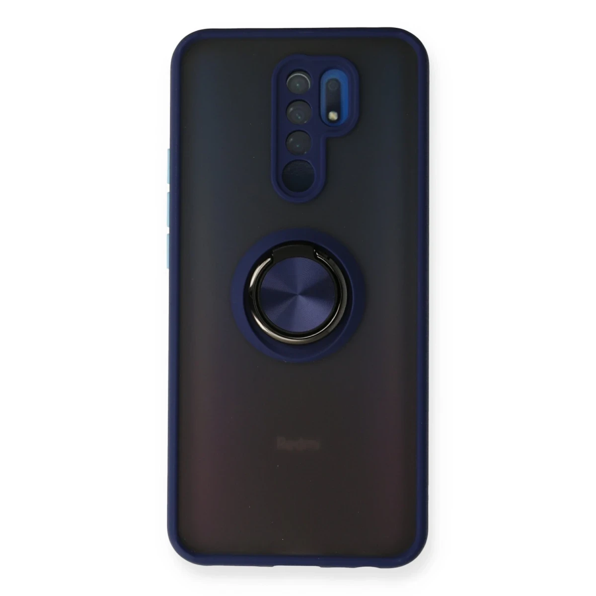 Newface Xiaomi Redmi 9 Kılıf Montreal Yüzüklü Silikon Kapak - Lacivert