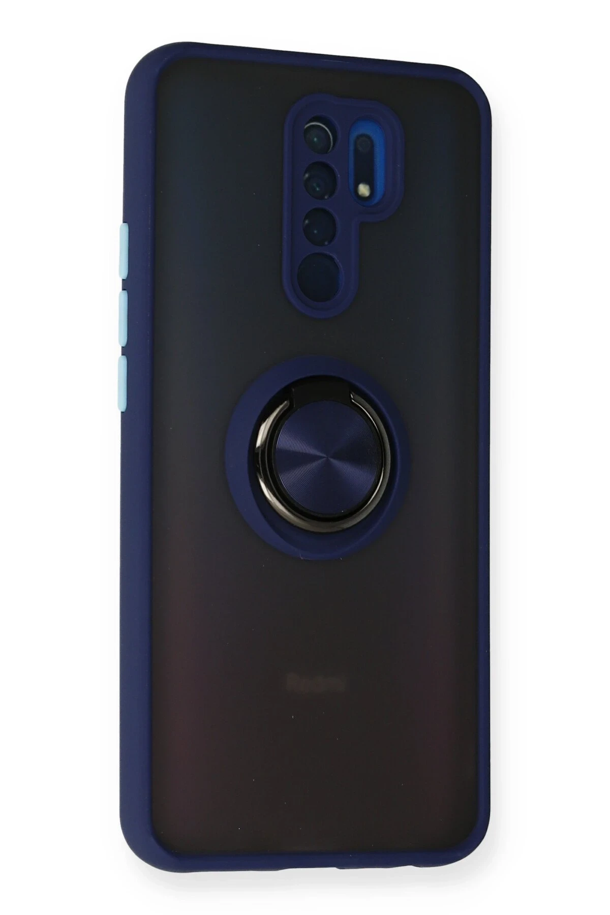 Newface Xiaomi Redmi 9 Kılıf Montreal Yüzüklü Silikon Kapak - Lacivert