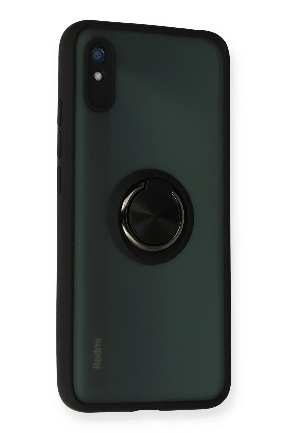 Newface Xiaomi Redmi 9A Kılıf Montreal Yüzüklü Silikon Kapak - Siyah