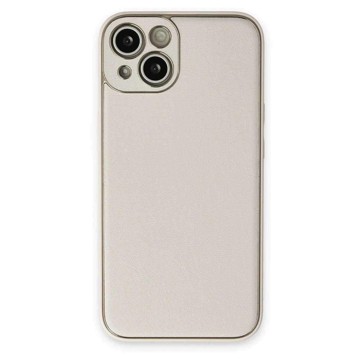 Newface Apple iPhone 14 Plus Kılıf Coco Deri Silikon Kapak - Beyaz