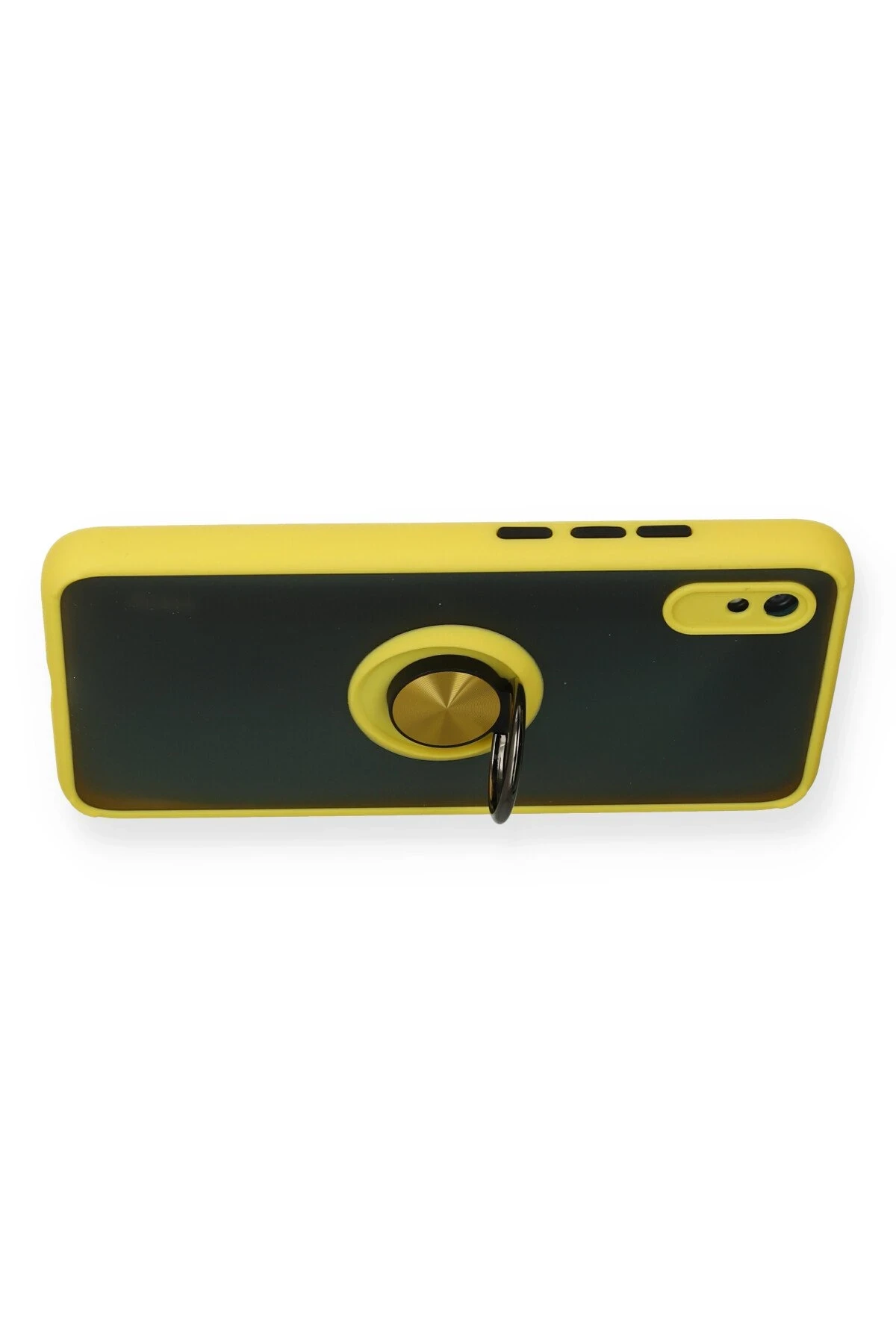 Newface Xiaomi Redmi 9A Kılıf Montreal Yüzüklü Silikon Kapak - Sarı