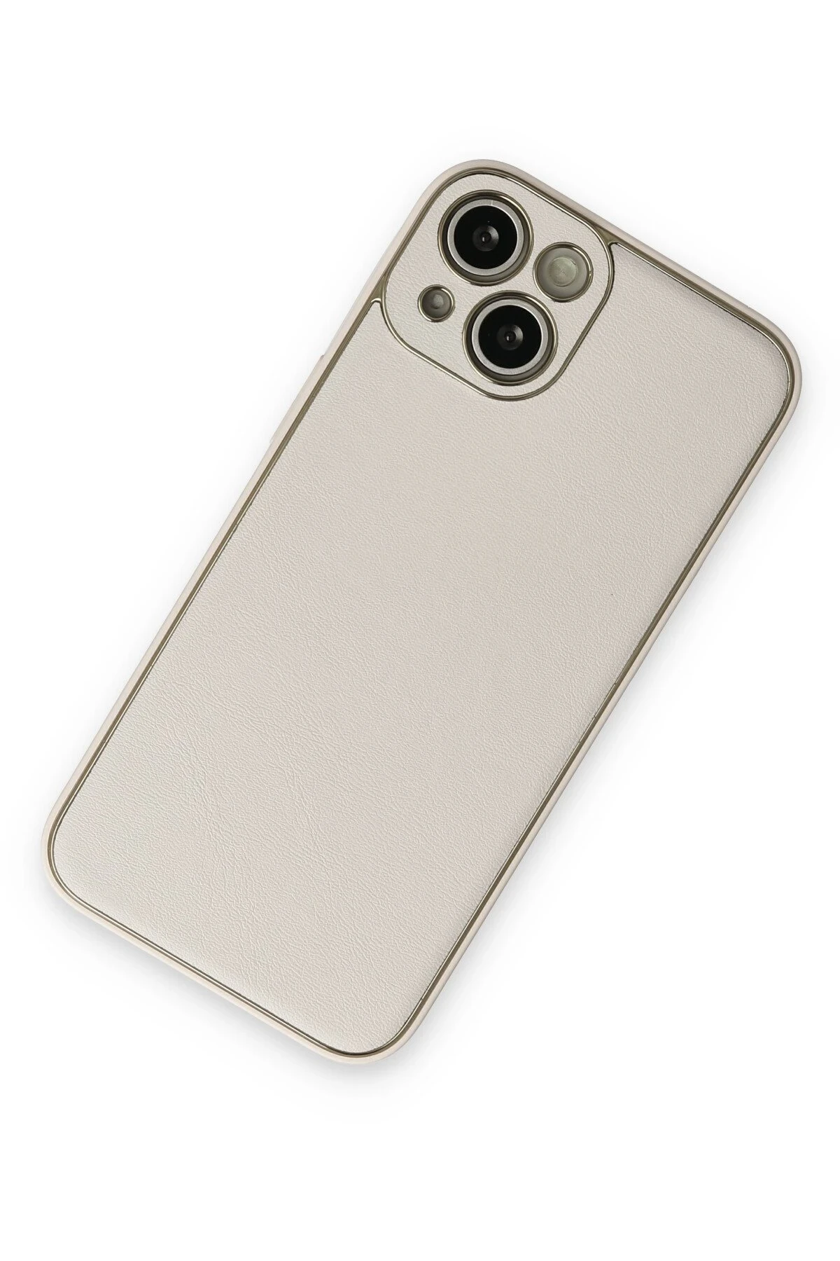 Newface iPhone 14 Plus Kılıf Coco Deri Silikon Kapak - Beyaz