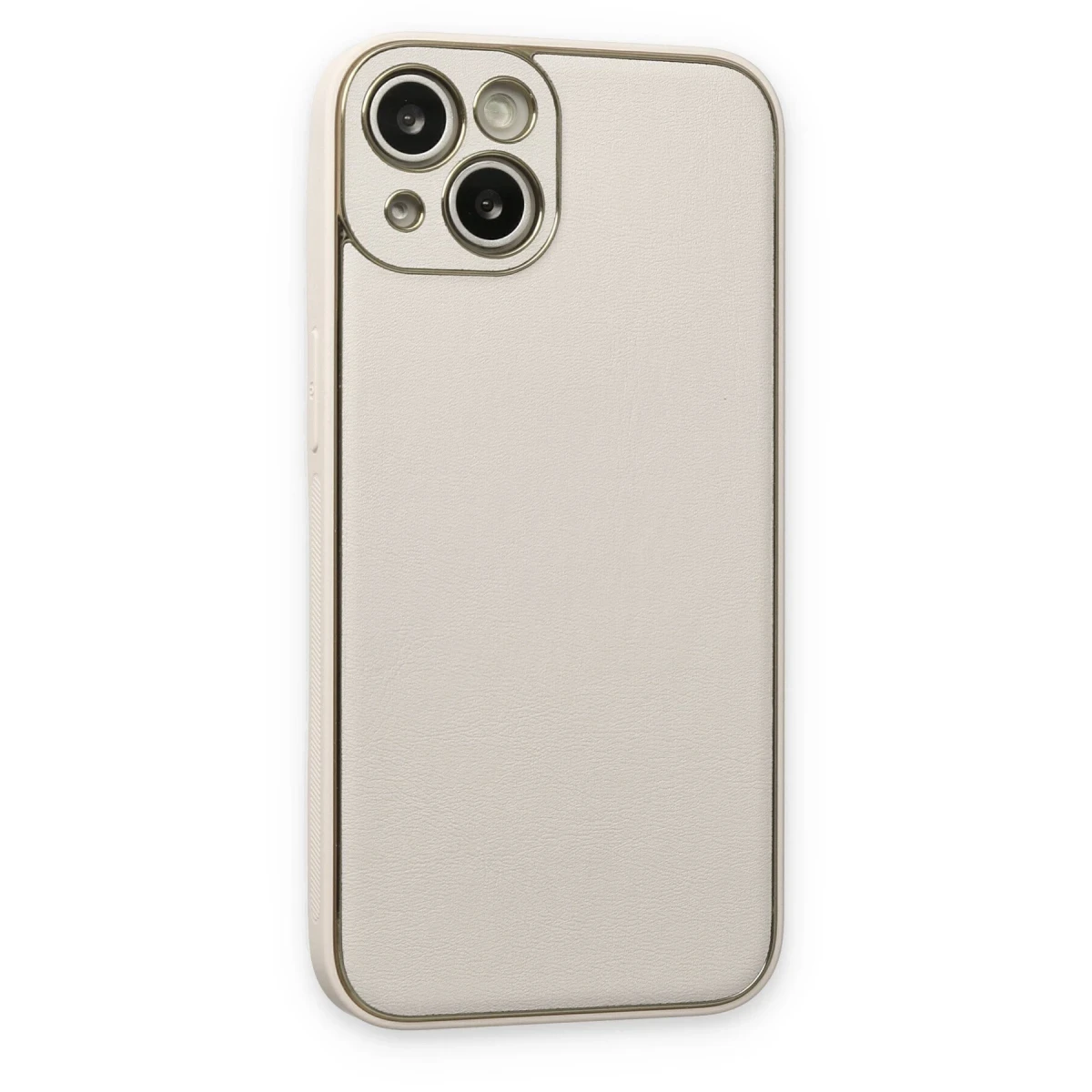 Newface Apple iPhone 14 Plus Kılıf Coco Deri Silikon Kapak - Beyaz