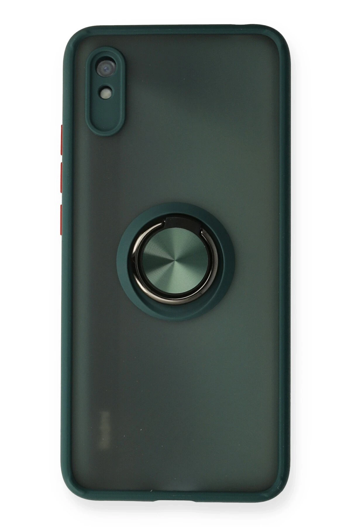 Newface Xiaomi Redmi 9A Kılıf Montreal Yüzüklü Silikon Kapak - Yeşil