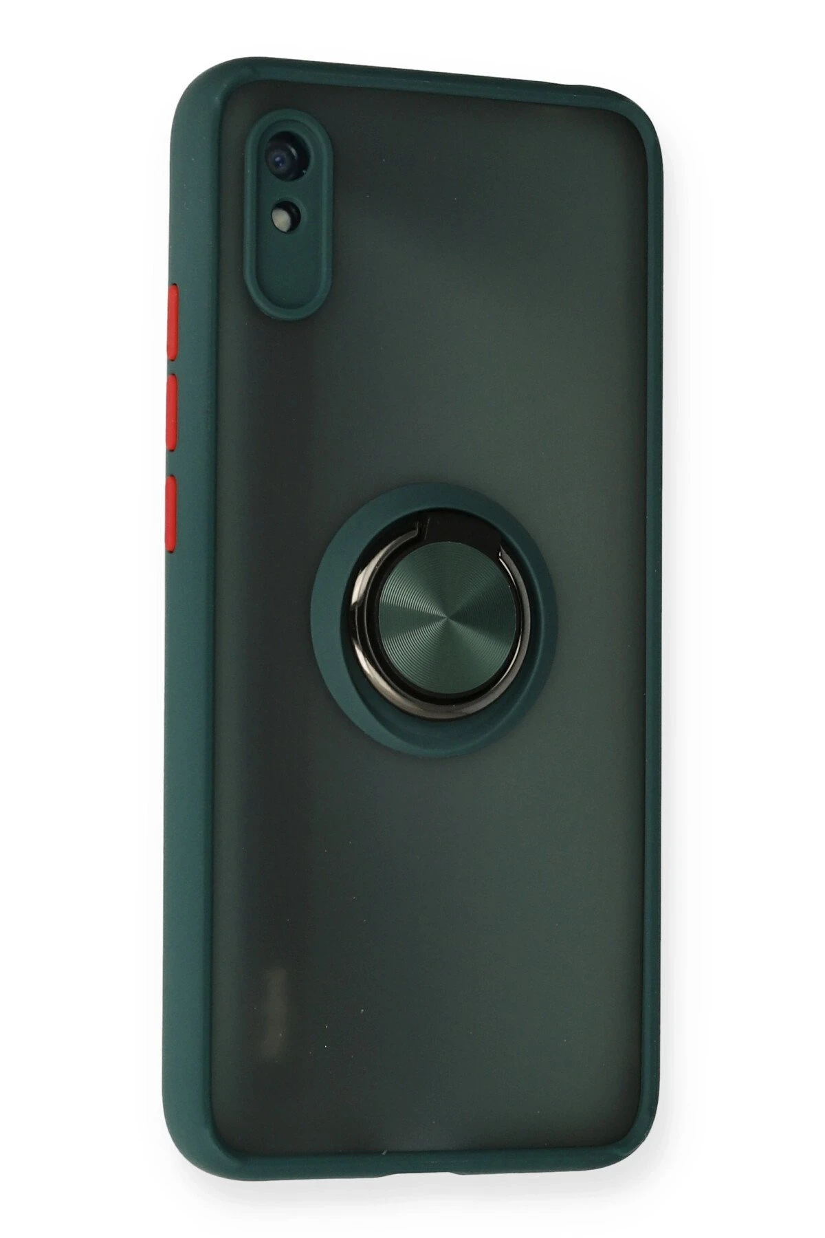 Newface Xiaomi Redmi 9A Kılıf Montreal Yüzüklü Silikon Kapak - Yeşil