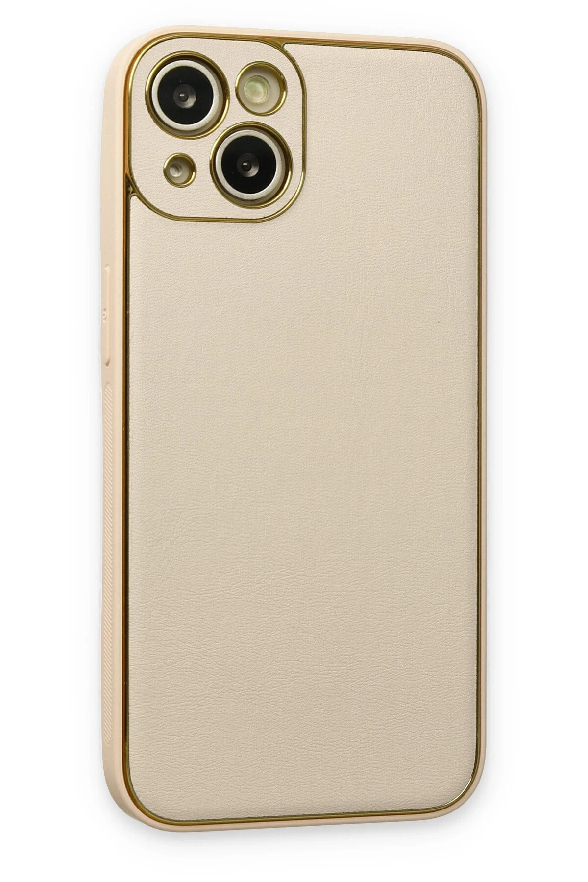 Newface iPhone 14 Plus Kılıf Coco Deri Silikon Kapak - Gold
