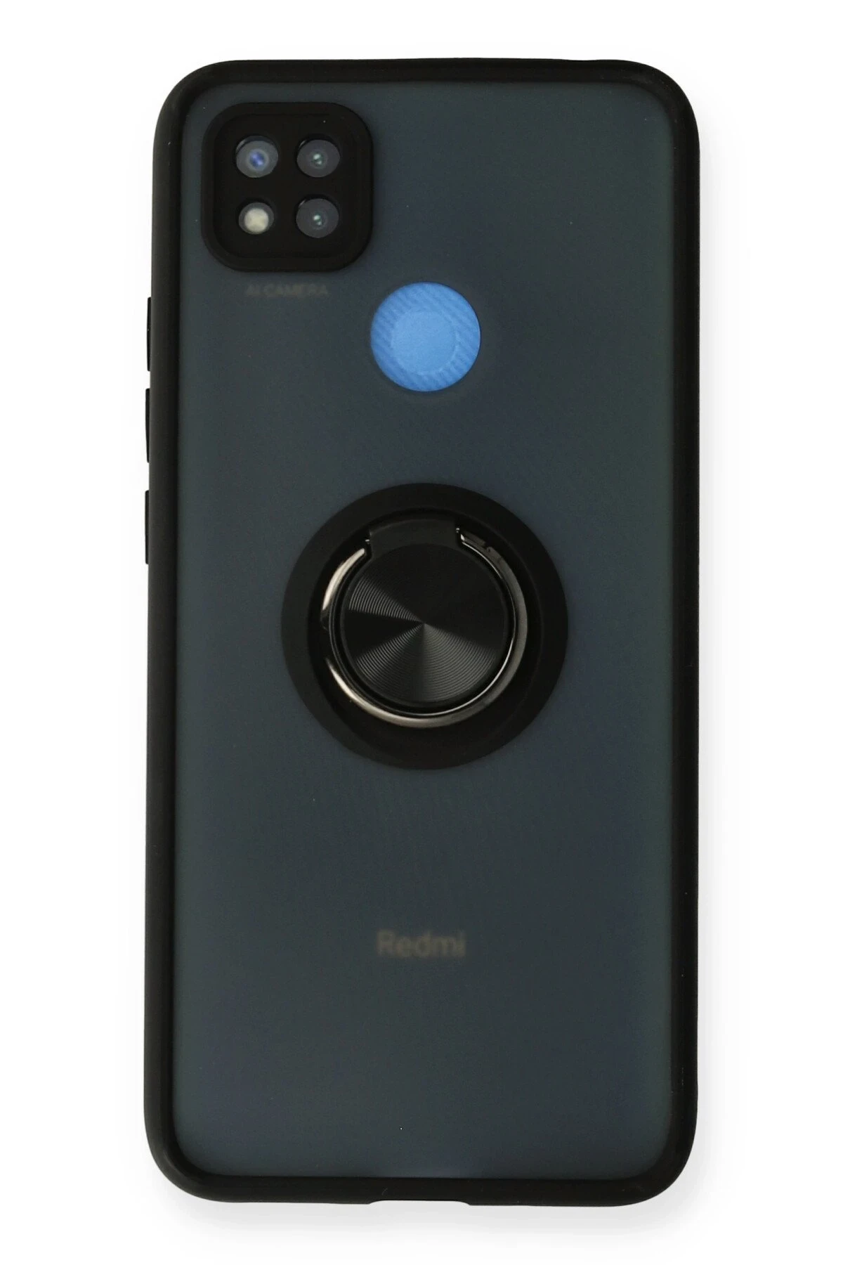 Newface Xiaomi Redmi 9C Kılıf Montreal Yüzüklü Silikon Kapak - Siyah