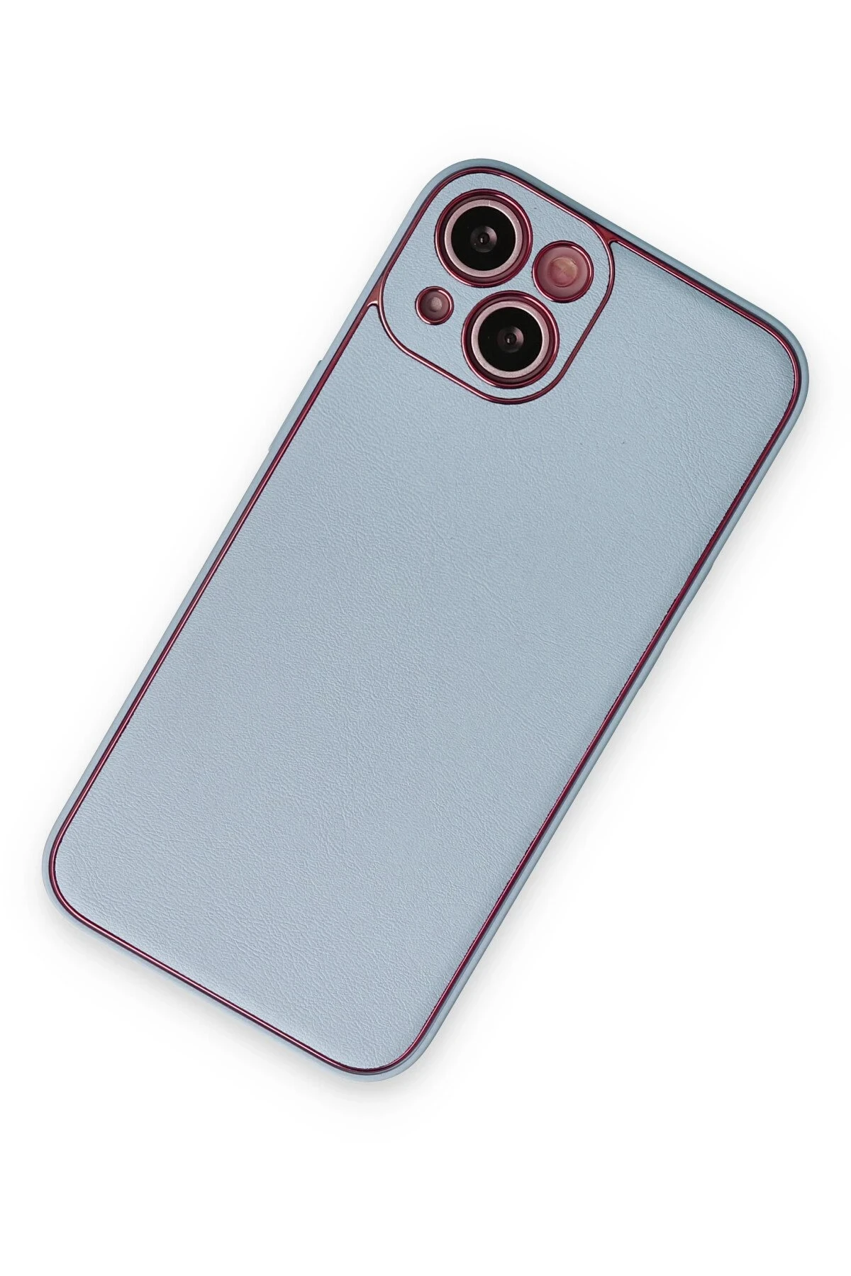 Newface iPhone 14 Plus Kılıf Coco Deri Silikon Kapak - Sky Blue