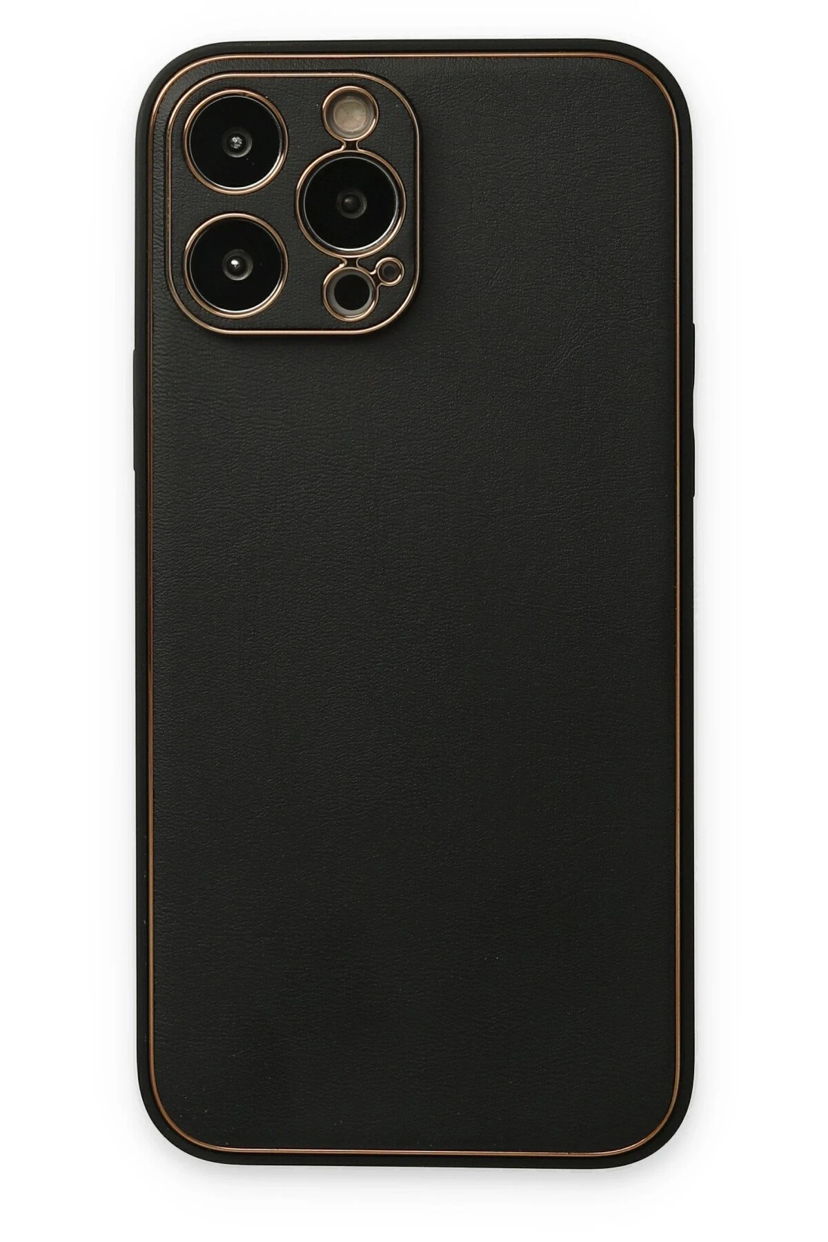 Newface iPhone 14 Pro Kılıf Coco Deri Silikon Kapak - Siyah