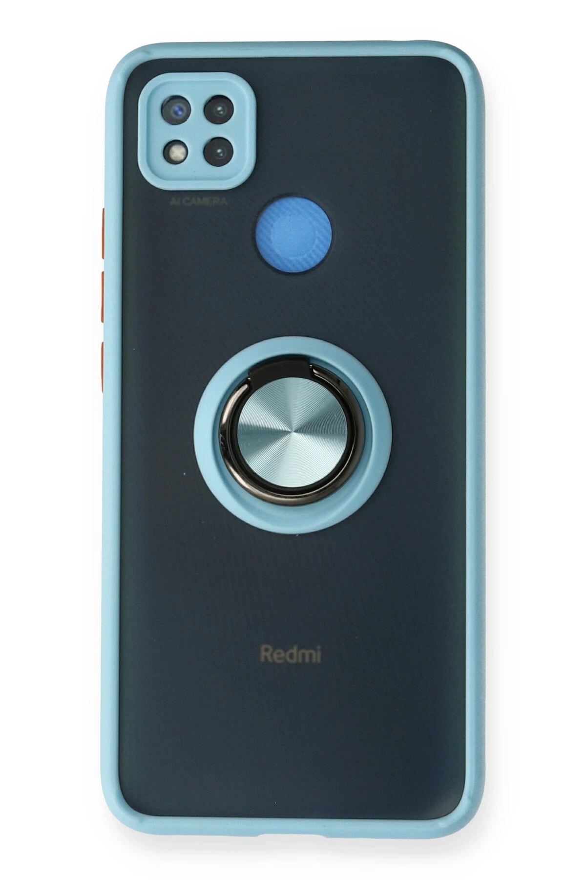 Newface Xiaomi Redmi 9C Kılıf Montreal Yüzüklü Silikon Kapak - Buz Mavi