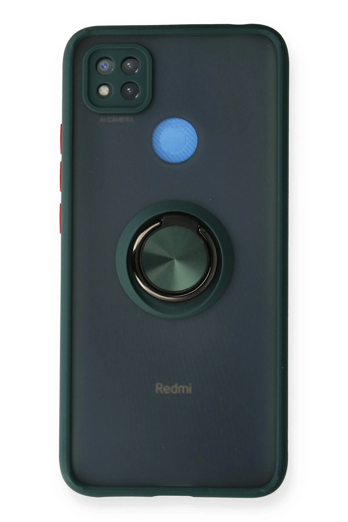 Newface Xiaomi Redmi 9C Kılıf Montreal Yüzüklü Silikon Kapak - Yeşil