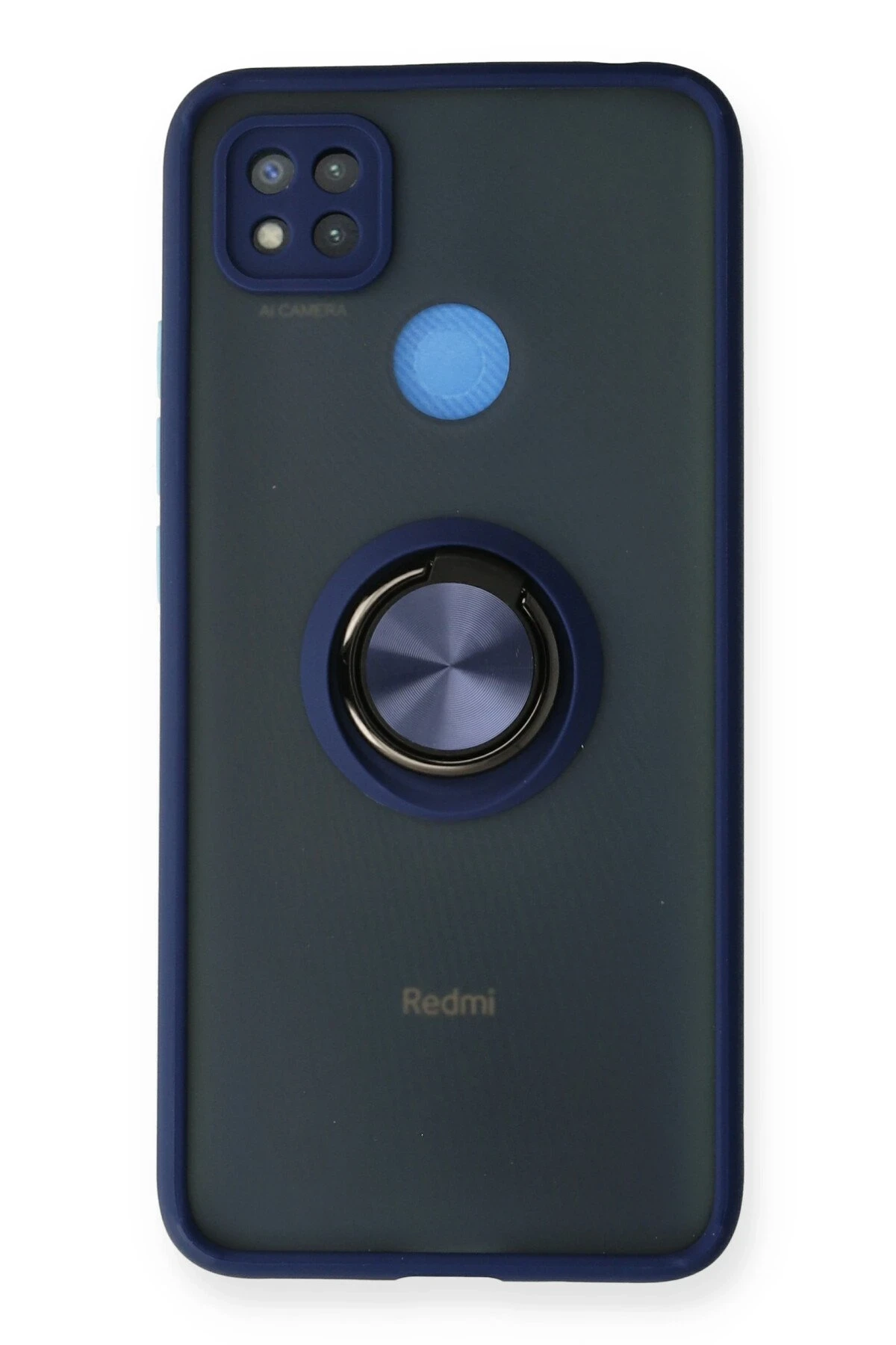 Newface Xiaomi Redmi 9C Kılıf Montreal Yüzüklü Silikon Kapak - Lacivert