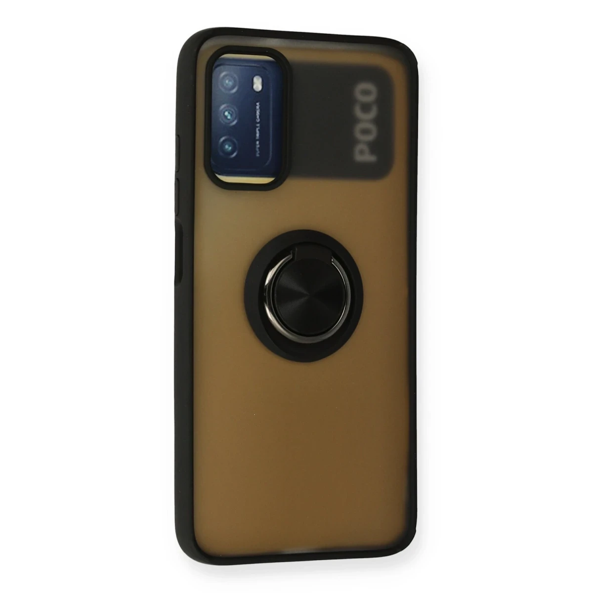 Newface Xiaomi Redmi 9T Kılıf Montreal Yüzüklü Silikon Kapak - Siyah — görsel 5