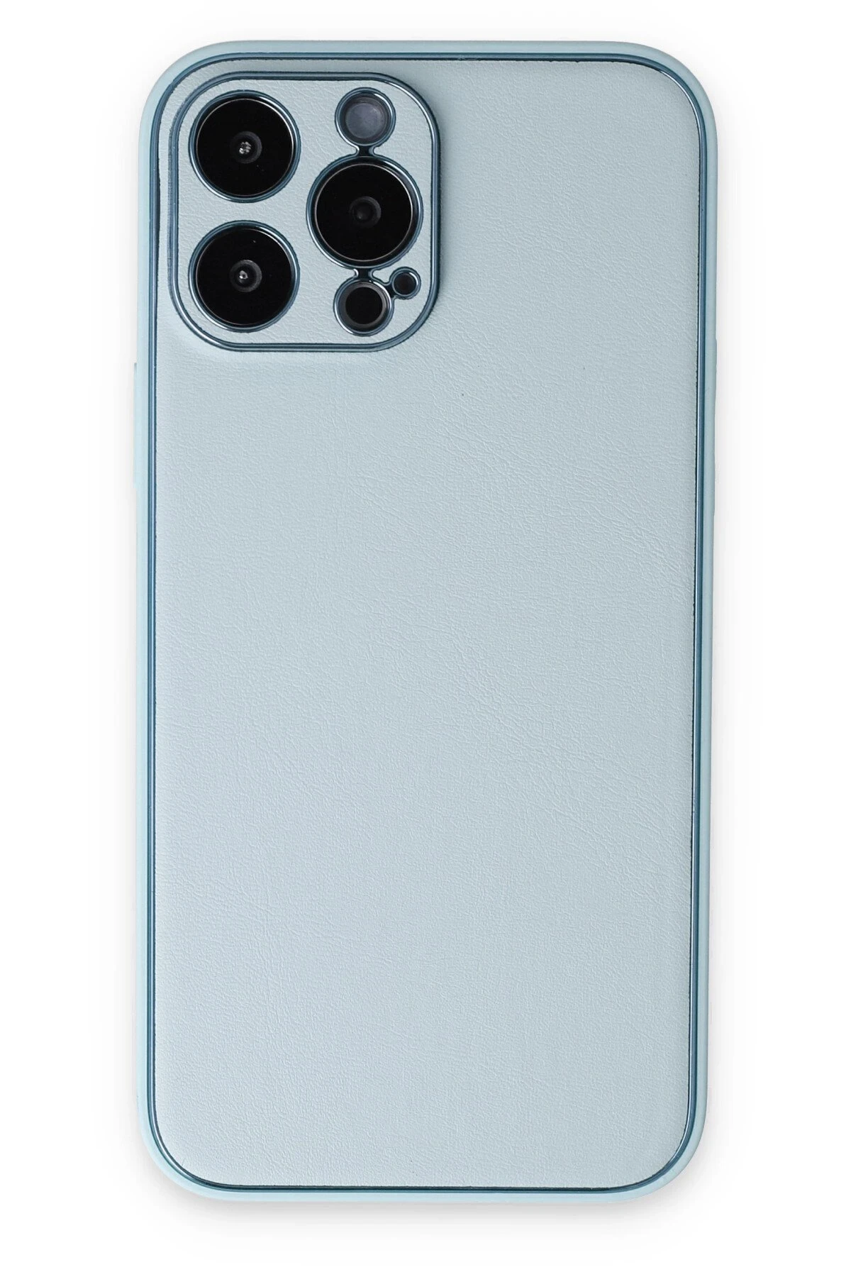 Newface iPhone 14 Pro Kılıf Coco Deri Silikon Kapak - Sky Blue