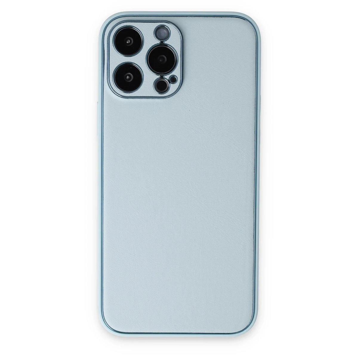 Newface Apple iPhone 14 Pro Kılıf Coco Deri Silikon Kapak - Sky Blue
