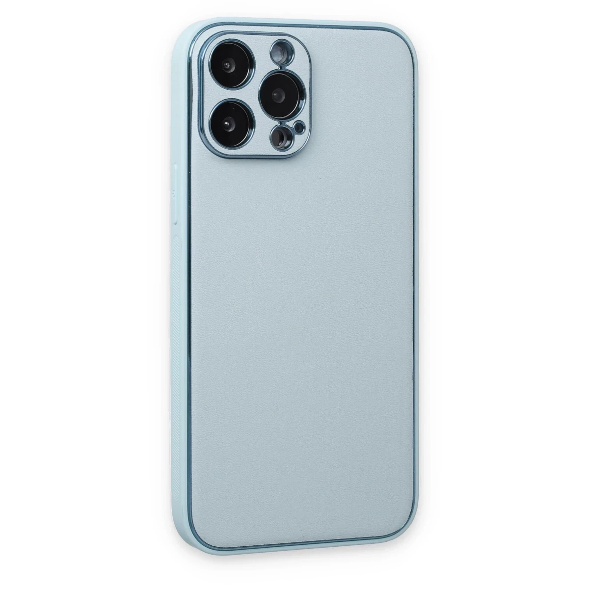 Newface Apple iPhone 14 Pro Kılıf Coco Deri Silikon Kapak - Sky Blue