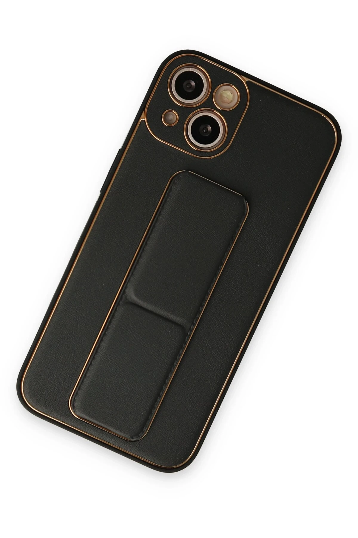 Newface Apple iPhone 14 Kılıf Coco Deri Standlı Kapak - Siyah — görsel 2