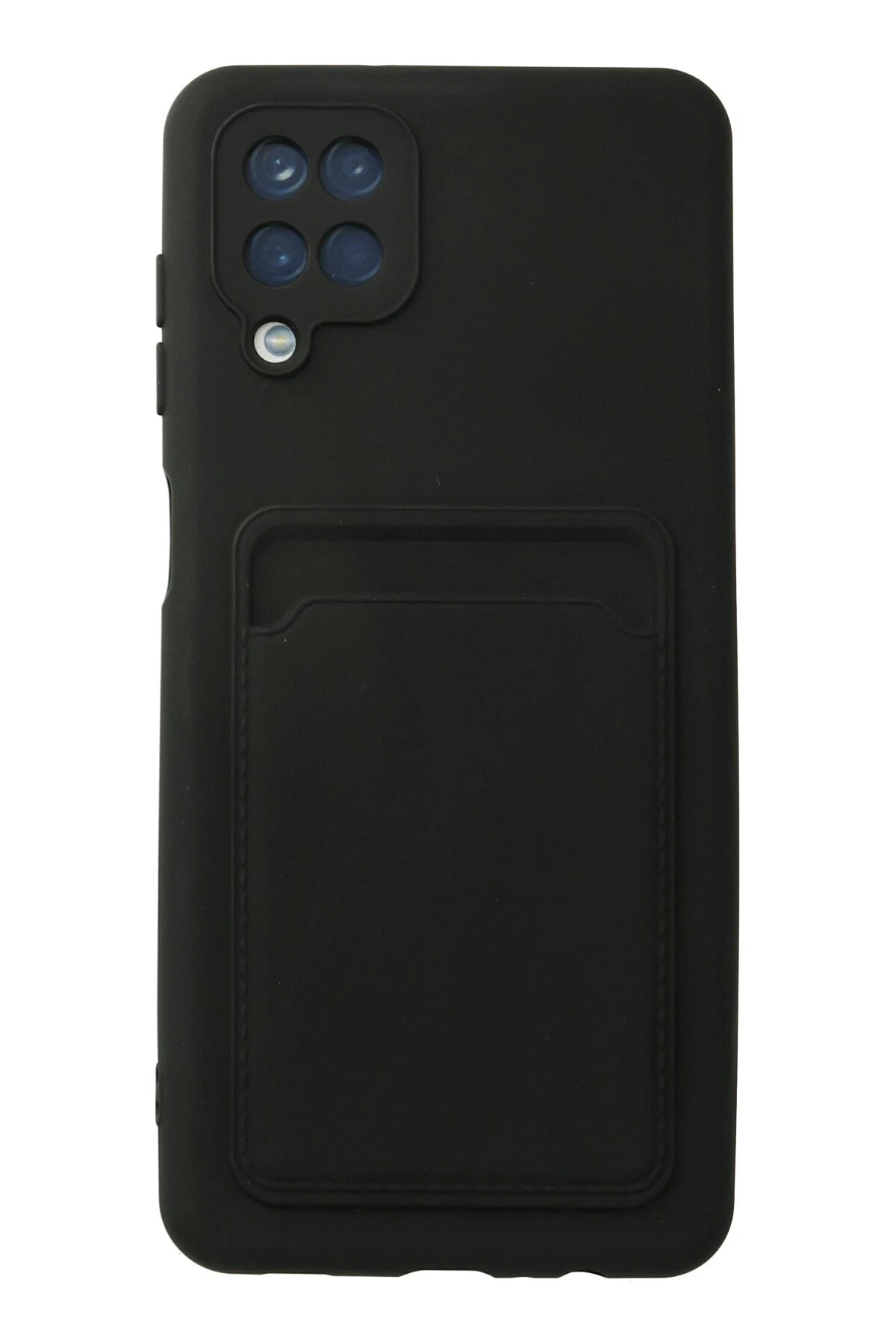 Newface Samsung Galaxy A12 Kılıf Kelvin Kartvizitli Silikon - Siyah