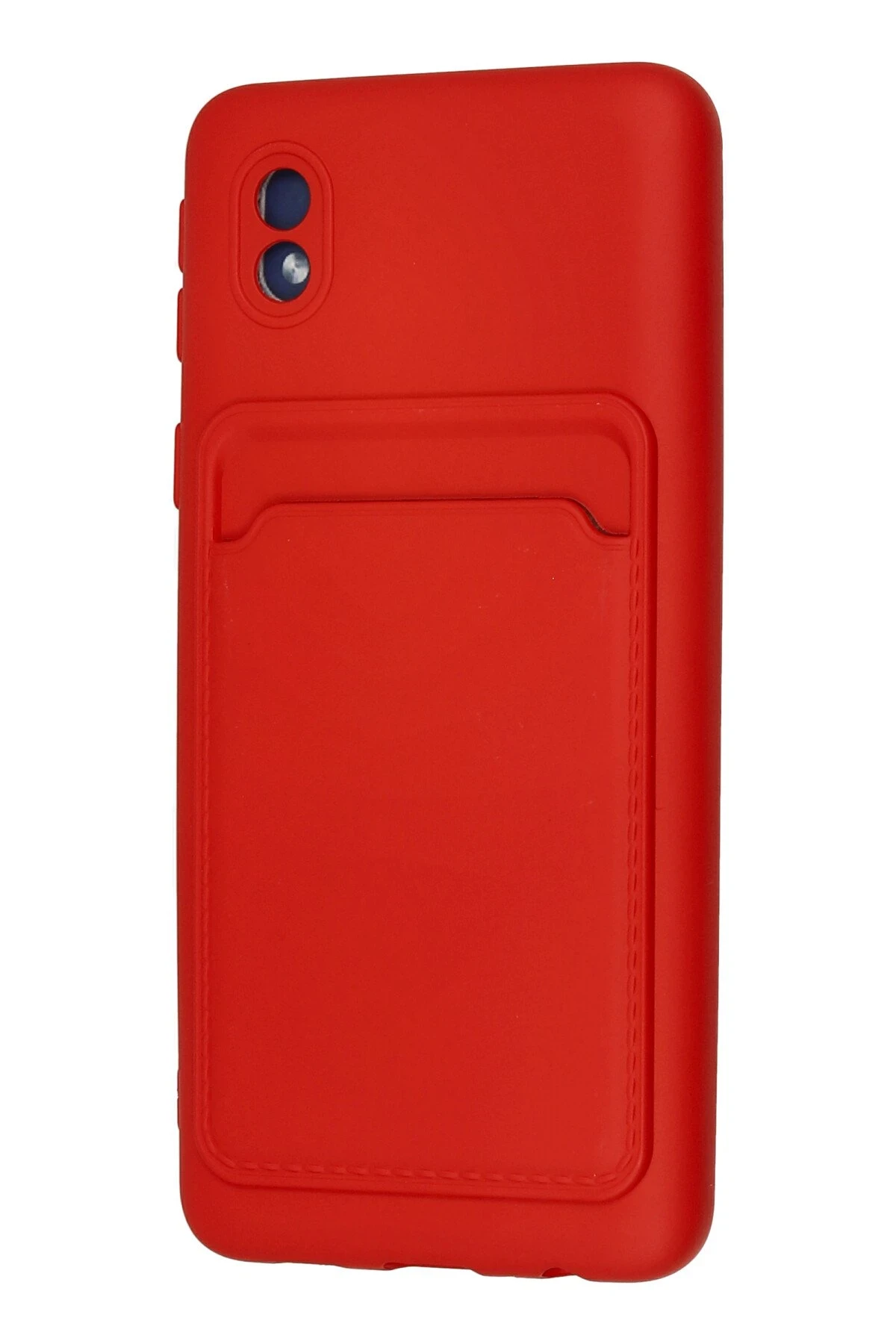 Newface Samsung Galaxy A01 Core Kılıf Kelvin Kartvizitli Silikon - Kırmızı