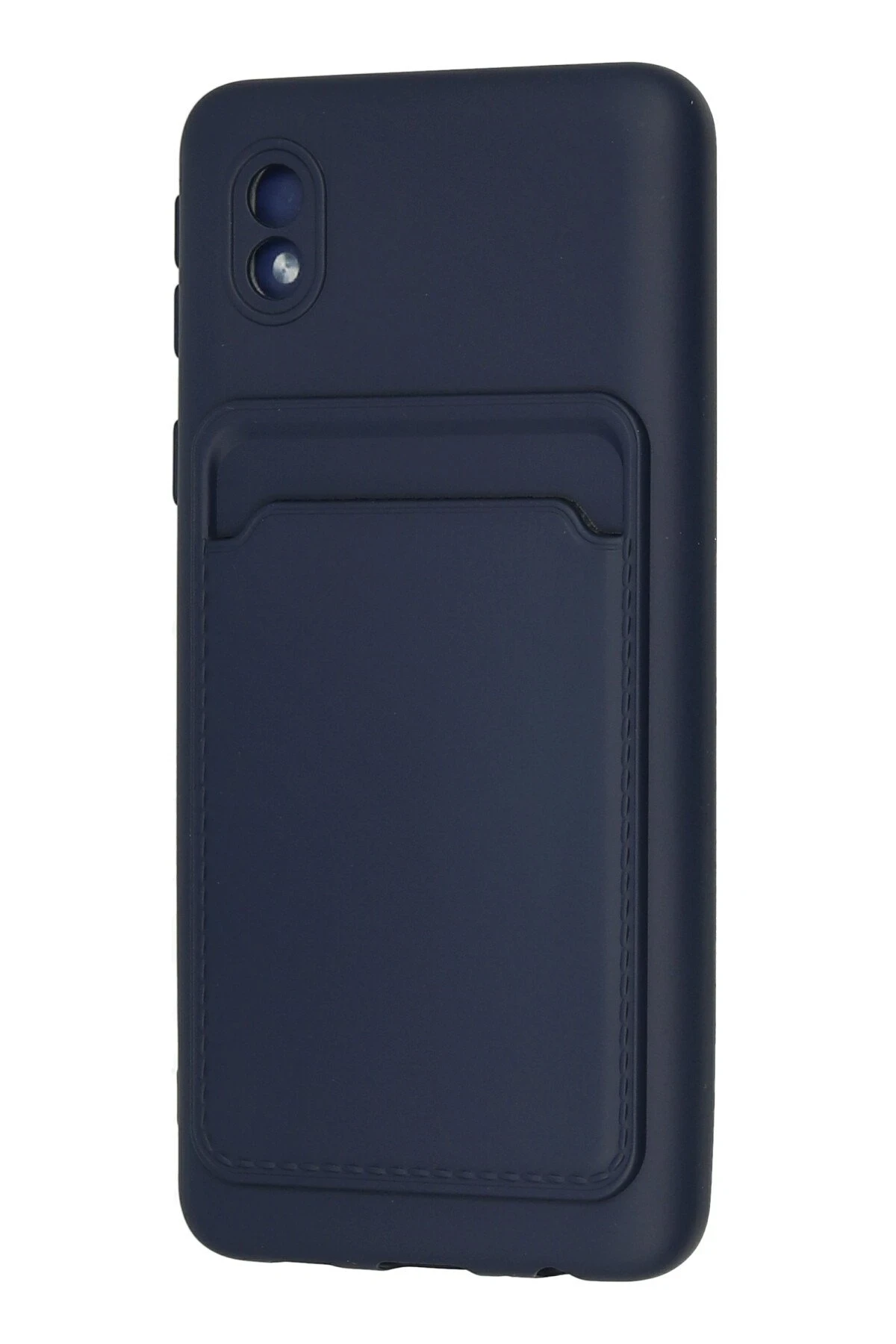 Newface Samsung Galaxy A01 Core Kılıf Kelvin Kartvizitli Silikon - Lacivert