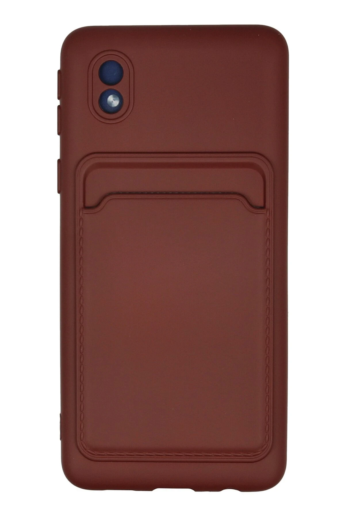 Newface Samsung Galaxy A01 Core Kılıf Kelvin Kartvizitli Silikon - Bordo