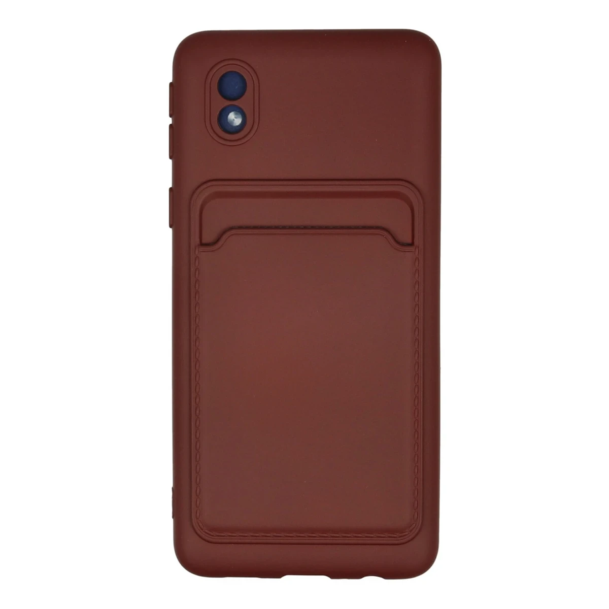 Newface Samsung Galaxy A01 Core Kılıf Kelvin Kartvizitli Silikon - Bordo