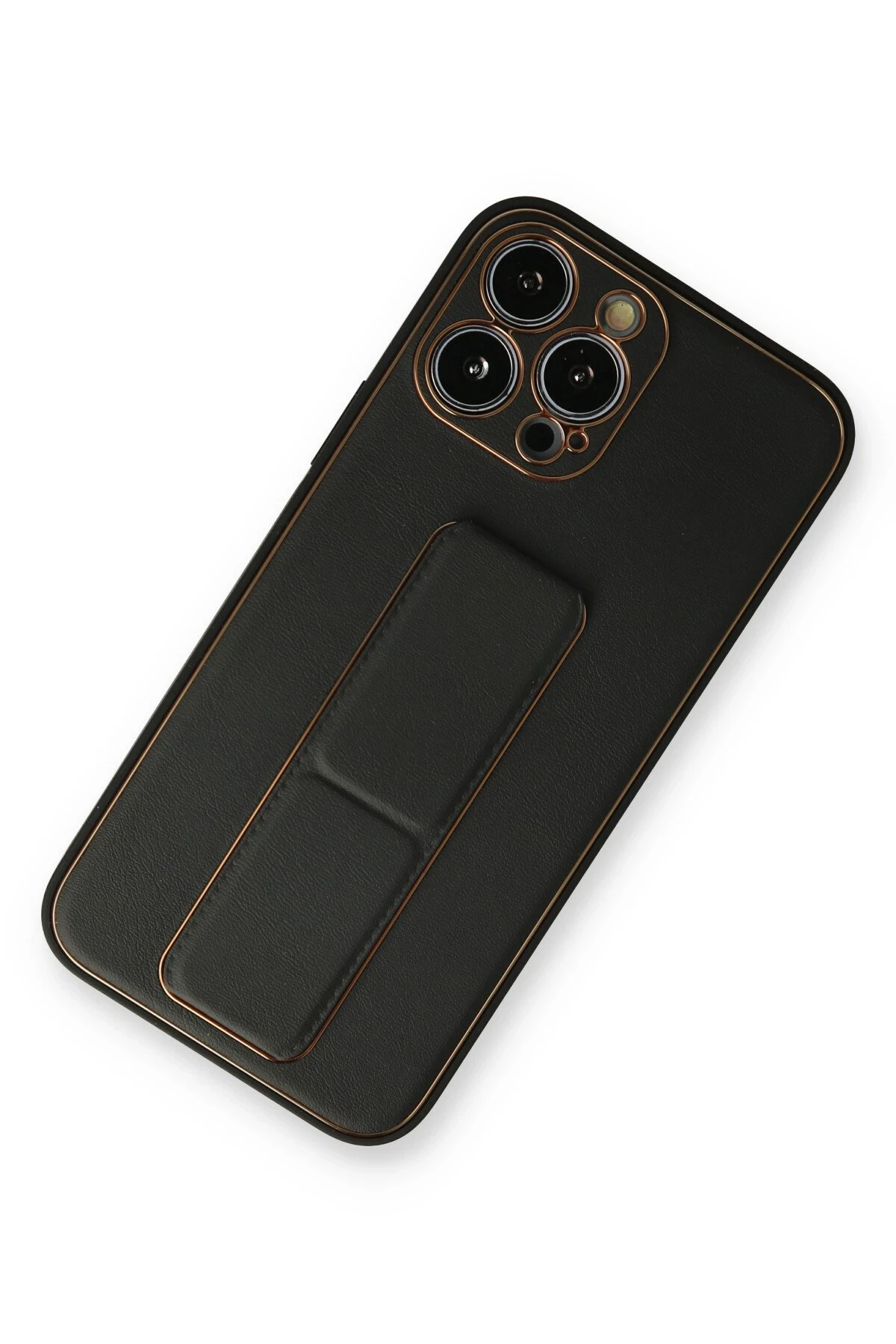 Newface Apple iPhone 14 Pro Kılıf Coco Deri Standlı Kapak - Siyah — görsel 2