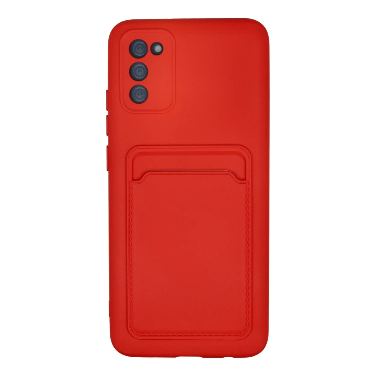 Newface Samsung Galaxy A02S Kılıf Kelvin Kartvizitli Silikon - Kırmızı