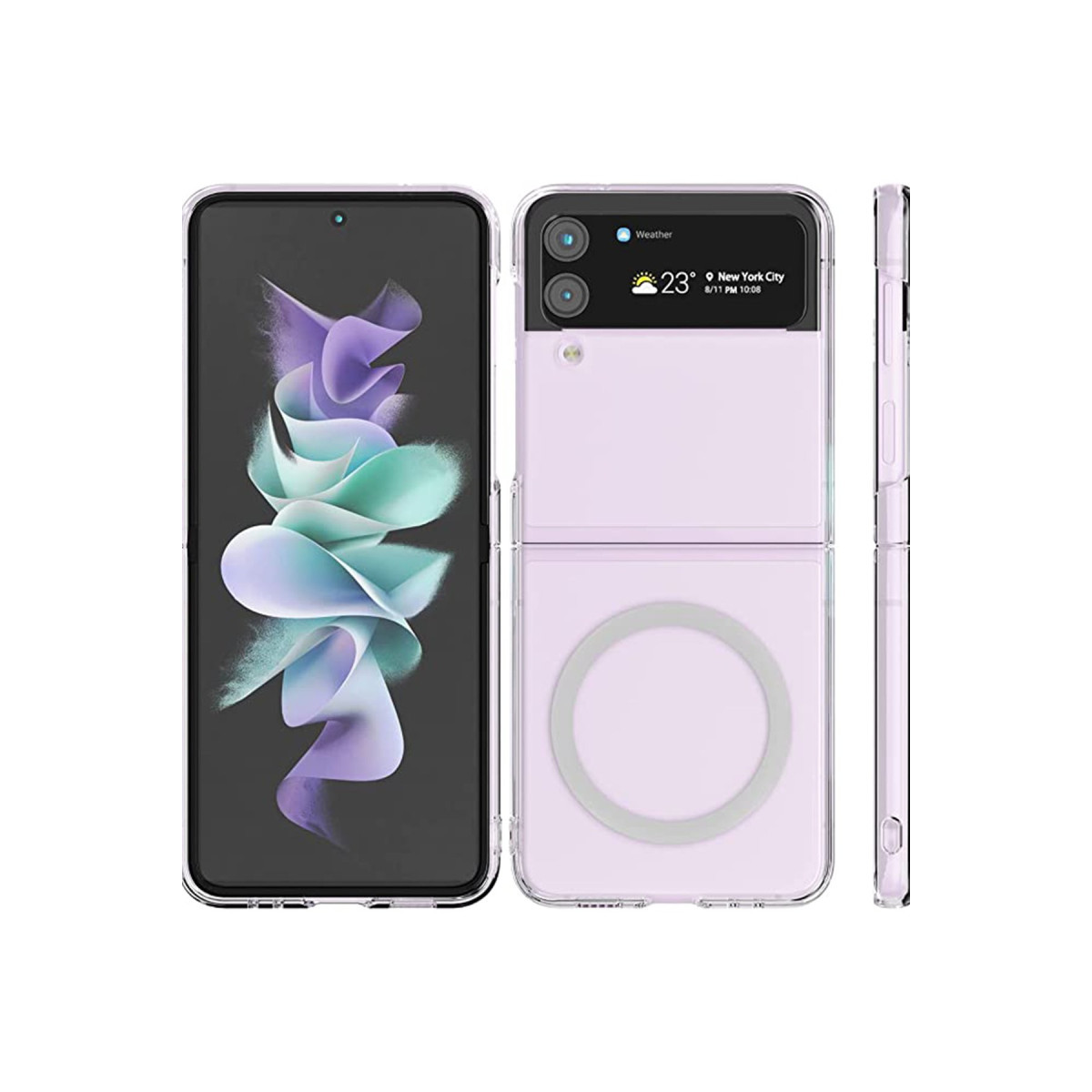 Newface Samsung Galaxy Z Flip 3 Kılıf Magneticsafe Şeffaf Silikon - Şeffaf — görsel 6