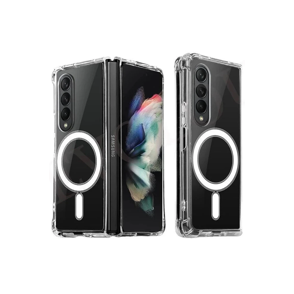 Newface Samsung Galaxy Z Fold 4 Kılıf Magneticsafe Şeffaf Silikon - Şeffaf — görsel 3