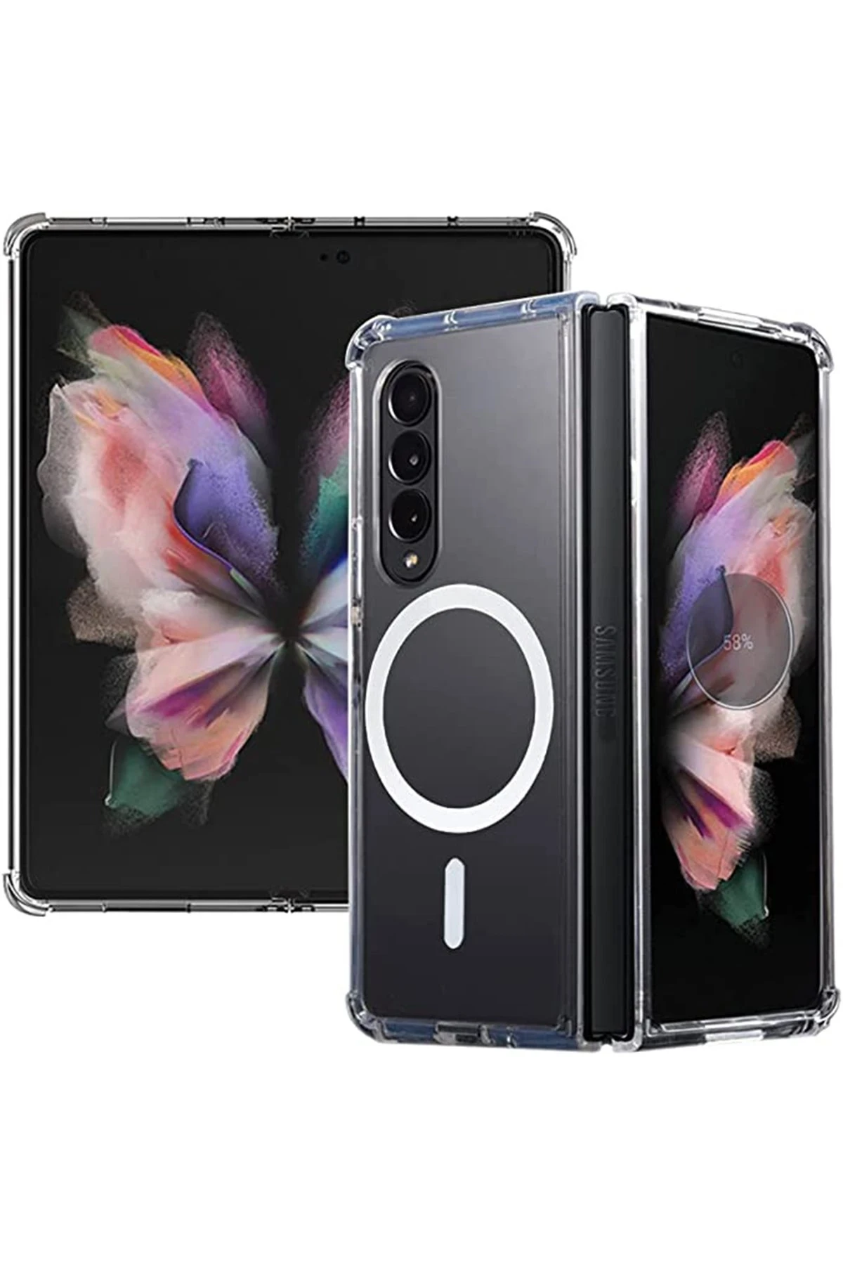 Newface Samsung Galaxy Z Fold 4 Kılıf Magneticsafe Şeffaf Silikon - Şeffaf — görsel 2
