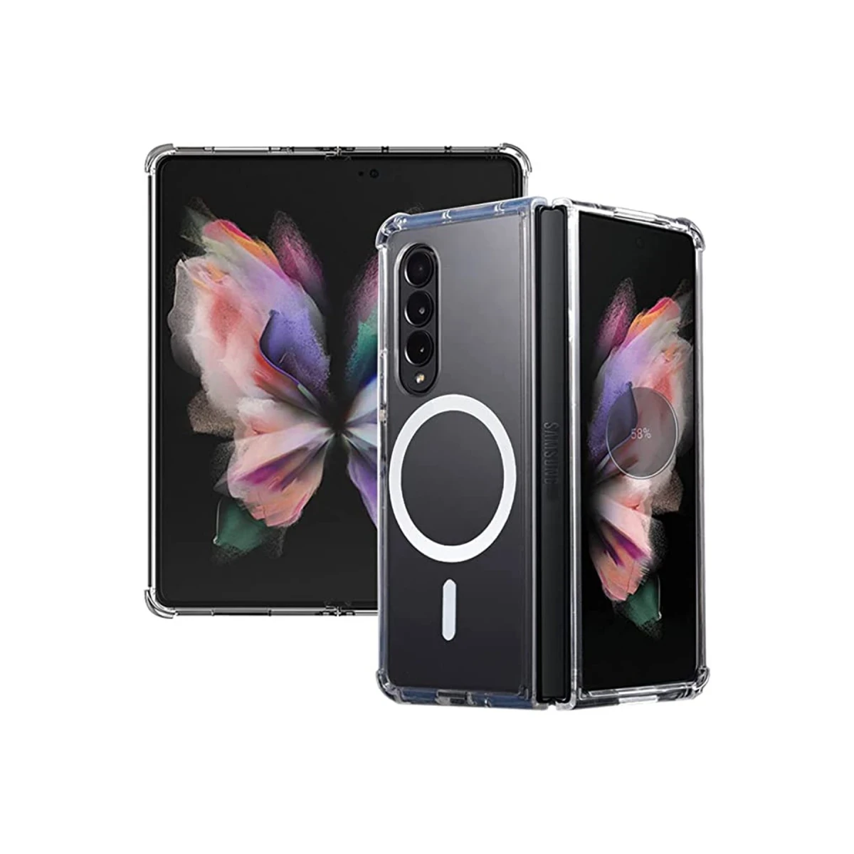 Newface Samsung Galaxy Z Fold 4 Kılıf Magneticsafe Şeffaf Silikon - Şeffaf — görsel 4