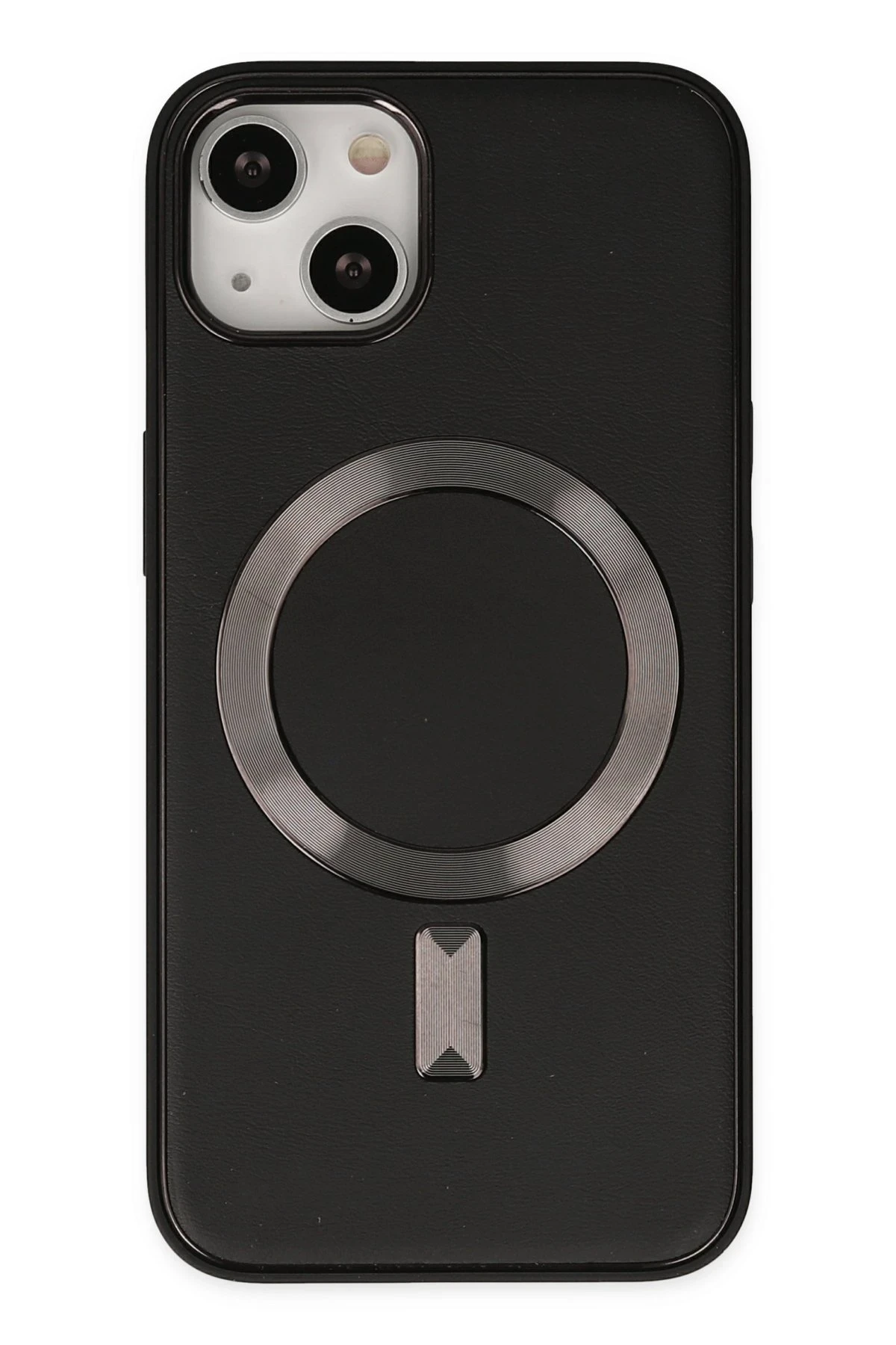 Newface Apple iPhone 14 Kılıf Coco Deri Magneticsafe Silikon - Siyah
