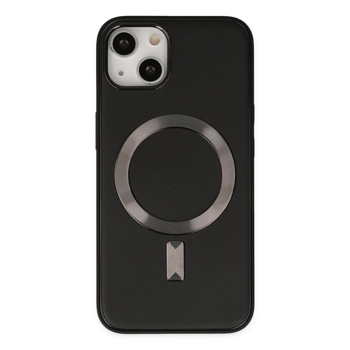 Newface Apple iPhone 14 Kılıf Coco Deri Magneticsafe Silikon - Siyah — görsel 4