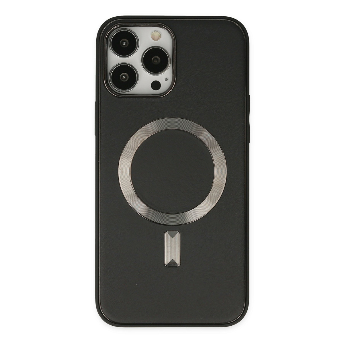 Newface Apple iPhone 14 Pro Max Kılıf Coco Deri Magneticsafe Silikon - Siyah — görsel 7